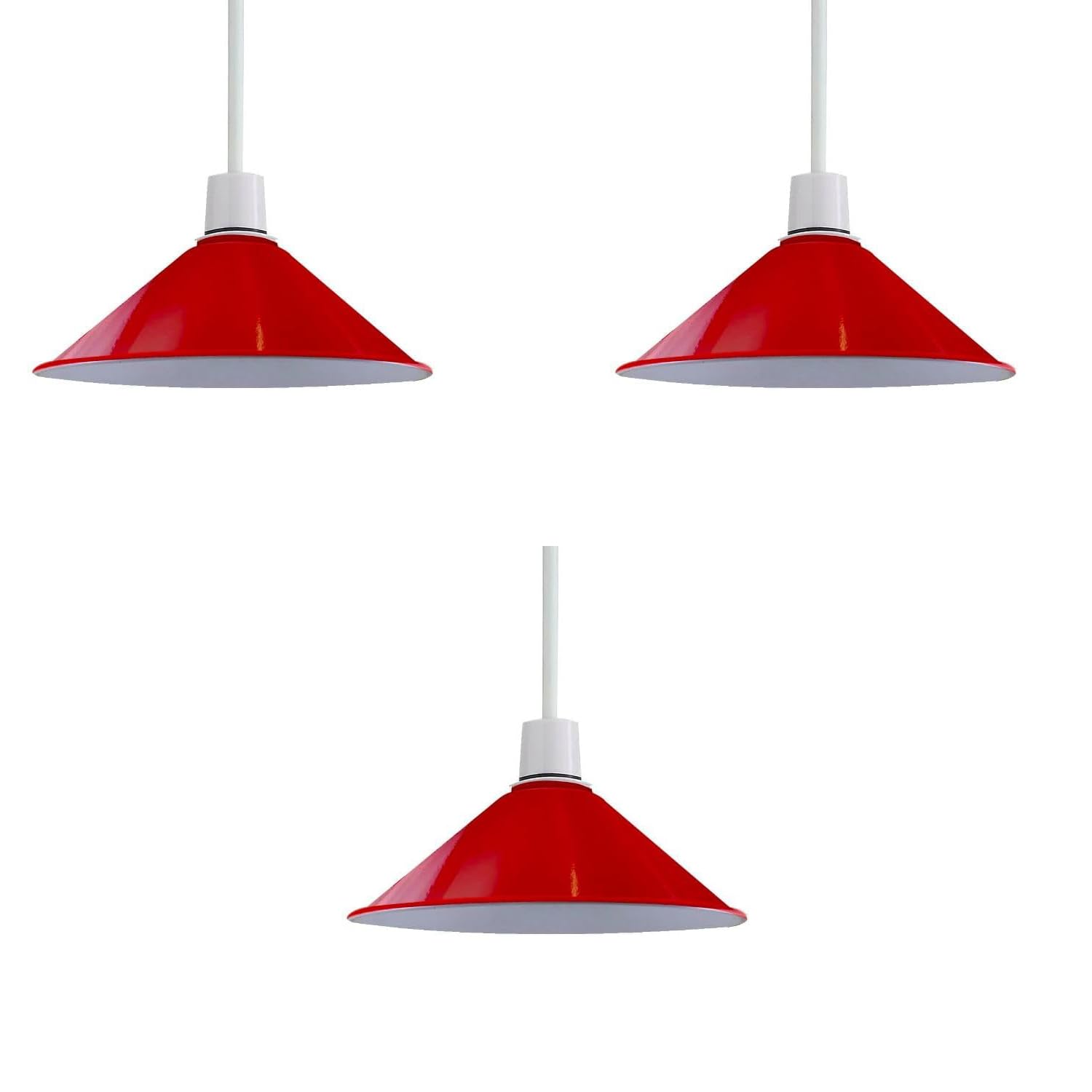 LEDSone Modern Industrial Metal Easy Fit 22cm Cone Shape Pendant Ceiling Light Lampshade for Bed Room, Kitchen, Living Room, Conservatory, Dining Room — image 1