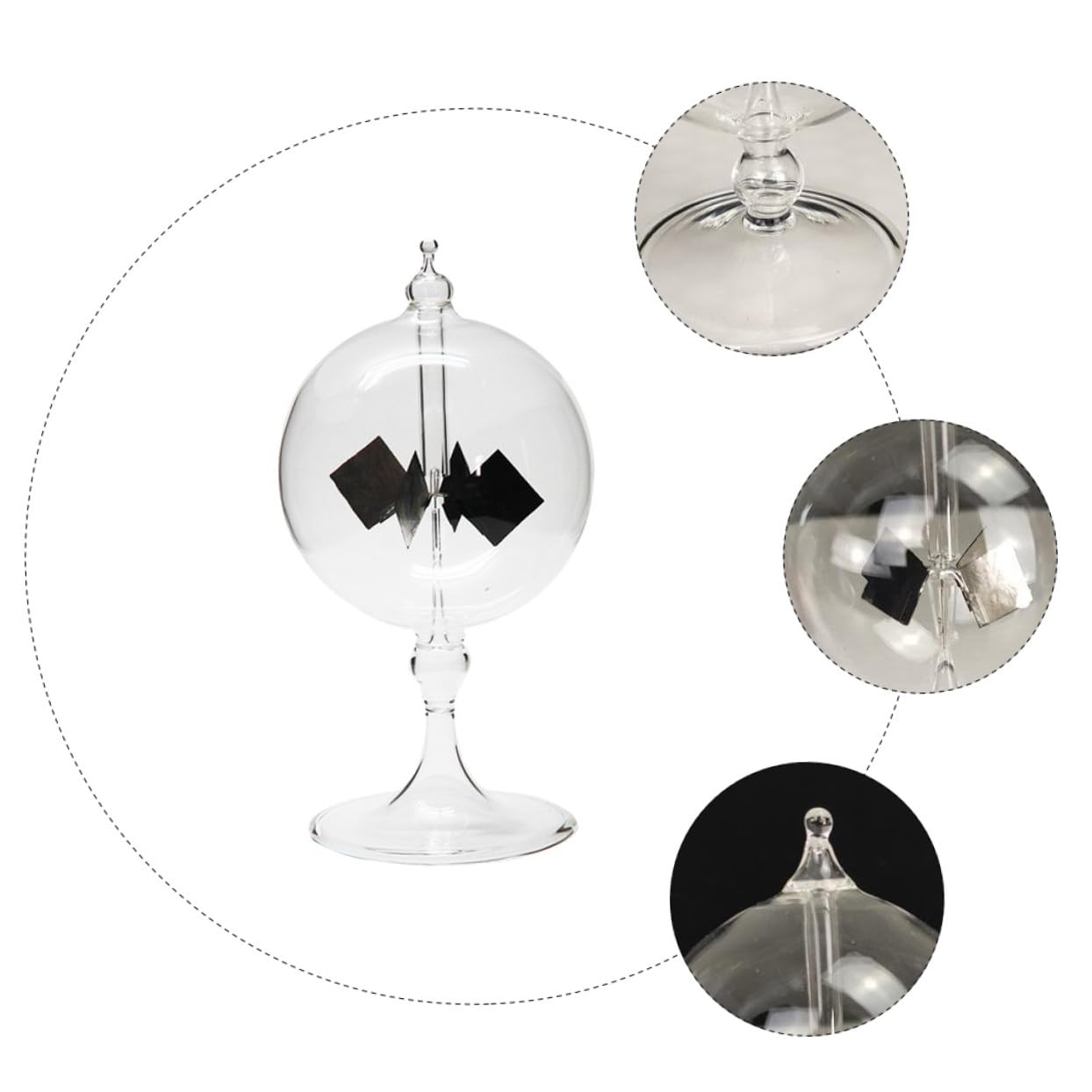 Gatuida Molino de Viento Solar Medidor de Radiación Rueda Giratoria Manual y Vidrio Borosilicato