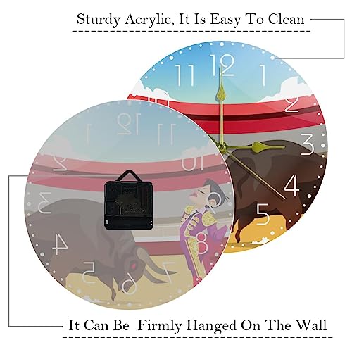 Horloge murale acrylique pour cuisine et chambre à coucher calme