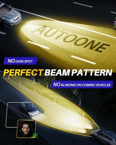 Image of AUTOONE H10 Fog Bulb Amber, 7 Times Brighter H10 Bulb, 3 Min Quick Install, 20 Years Lifespan, No Flicker