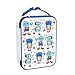 Price comparison product image Ion8 Robots Design Lunch Bag, Easy Access 3-Sided Zip, Write-On Name Patch, Freshness & Insulation for 6 Hours, Mesh Pocket for Bottles, Machine Washable, Polyester Fabric Material, White