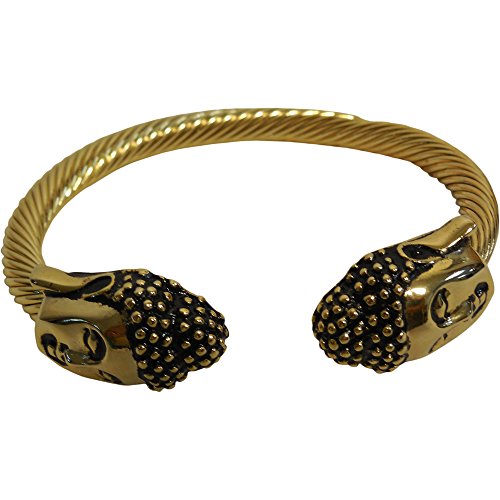 Padma Craft Buddha's Face Gold-Toned Metal Yoga Fashion Cuff Bracelet