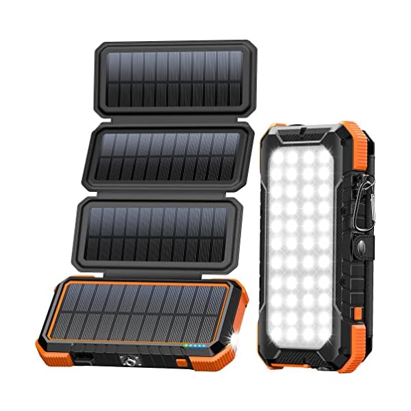BLAVOR Solar Powerbank 20000 mAh Solarladegeräte PD 20W USB C Schnelles Laden Qi kabelloses Ladegerät für den Außenbereich tragbare Power Bank Externer Akku