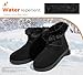 TIMEJOY Women's Snow Boots Winter Warm Ankle Suede Booties Fur Lined Water-Resistant Non-Slip Fashion Platform Shoes(9US Black)