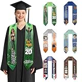 Custom Graduation Stole Class of 2026 Personalized Graduation Sash for Women Men, Customized Name Text Logo Graduation Stole for High School College University Graduation Ceremony