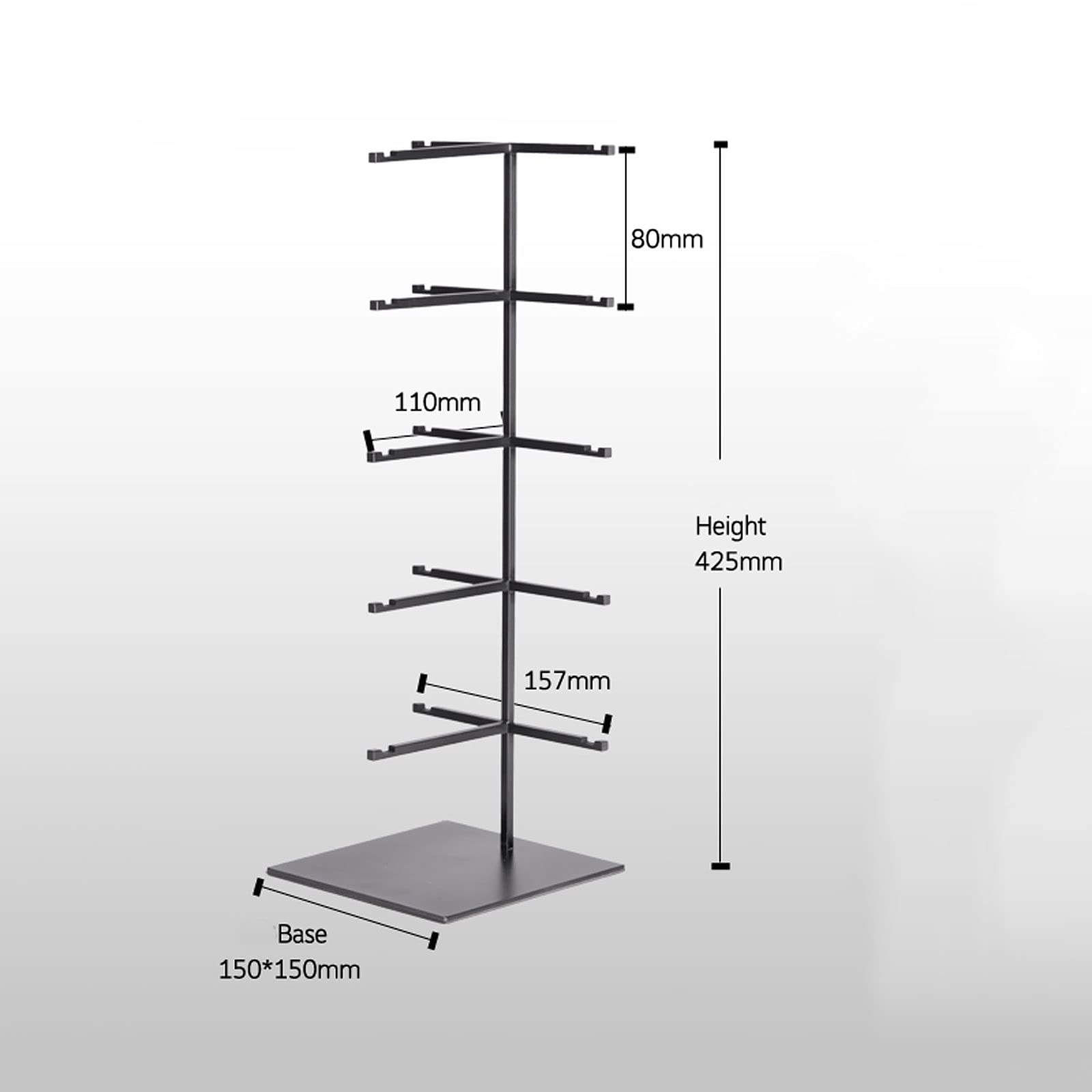 Stojak na okulary, Black Metal 4/5-poziomowy stojak na okulary przeciwsłoneczne wyświetlacz detaliczny blat na okulary okulary Eyewear Spectacle Display Rack uchwyt stojak na okulary przeciwsłoneczne (rozmiar: duży)
