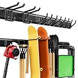 SPECILITE Garage Storages Tool Organizers, Wall Mount Garden Sturdy Rack 48 Inches with Adjustable Heavy Duty Metal Hooks for Yard Shed Max 485lbs