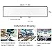 Car Rearview Mirrors,Yoolight Car Universal 12'' Interior Clip On Panoramic Rear View Mirror Wide Angle Rear View Mirror (12