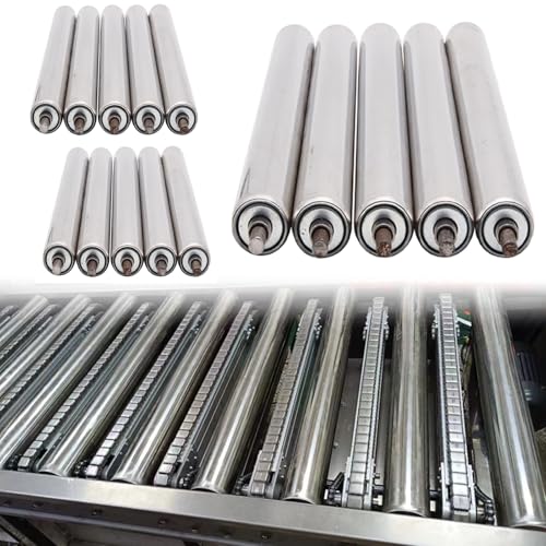 1.5in Conveyor Roller, Stainless Steel Replacement Industrial Rollers for Woodworking/Factory/Warehouse/Dock Moving Projects, Conveyor Gravity Roller Customizable(15pack,15.7in/400mm)