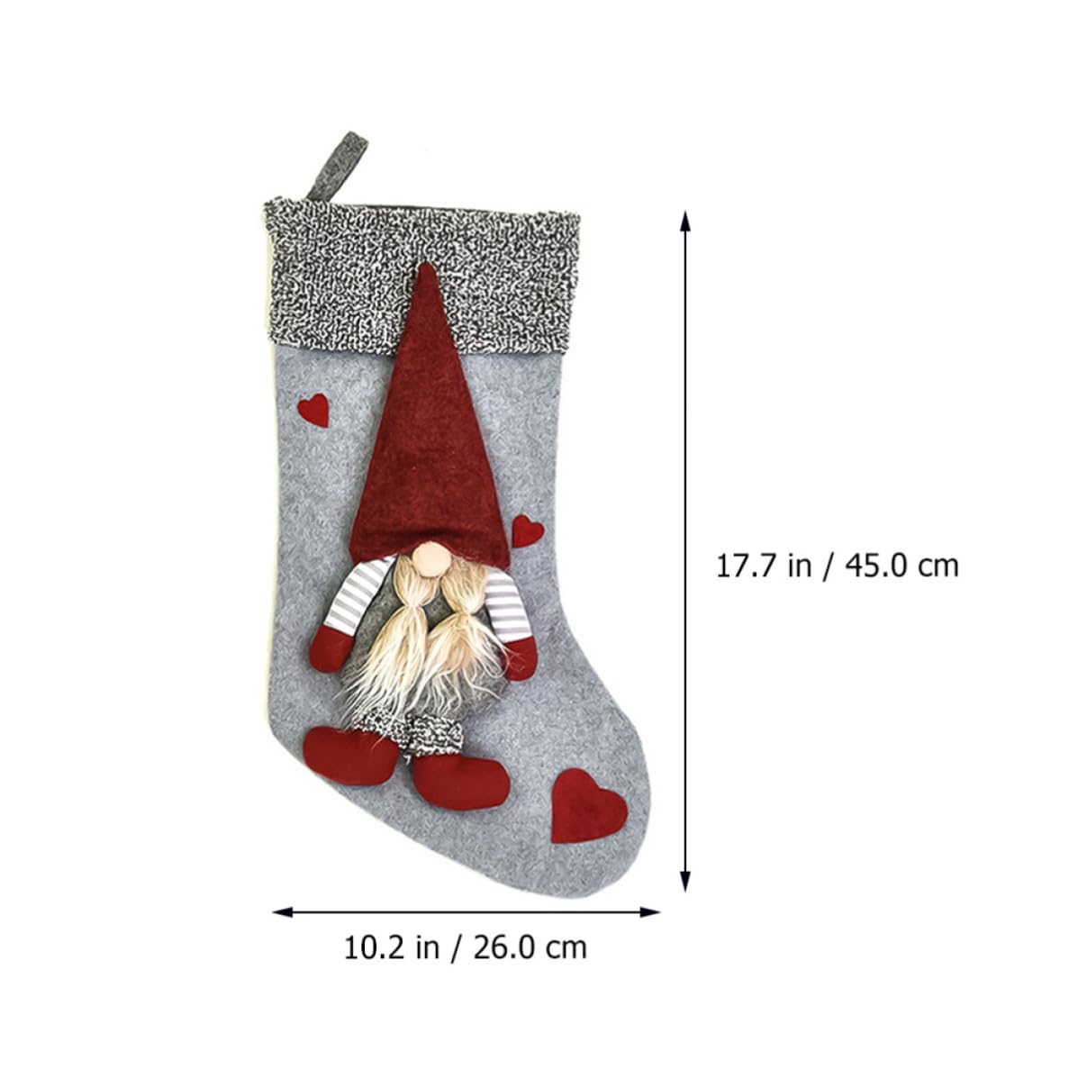 NOLITOY 3 Piezas Calcetín Navideño de Muñeco Enano Rojo, Bolsa Obsequio de