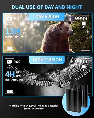 Night Vision, TKWSER Night Vision Binoculars 1280P 300M 4X Digital 7L Infrared Night Vision Goggles 850NM, 3" Large Viewing Screen for Hunting 100% Darkness w/32GB TF Card for Full HD Photo and Video