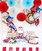 Dr Cat in The Hat Birthday Decorations Thing 1 and Thing 2 Decorations/Cat in The Hat Baby Shower Decorations/Turquoise Red Tissue Paper Fans Baseball Party Decorations/Sports Theme