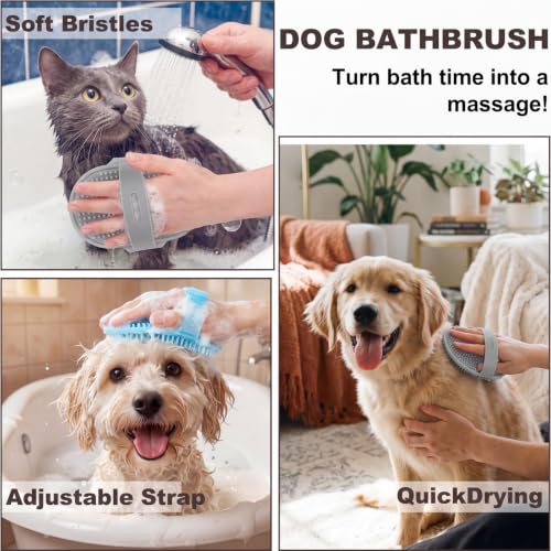Image of Yaomiao 9 Pcs Pet Grooming Kit - Self Cleaning Slicker Brush, Shedding Comb, Nail Clippers, File, Scissors with Adjustable Strap for Dogs and Cats