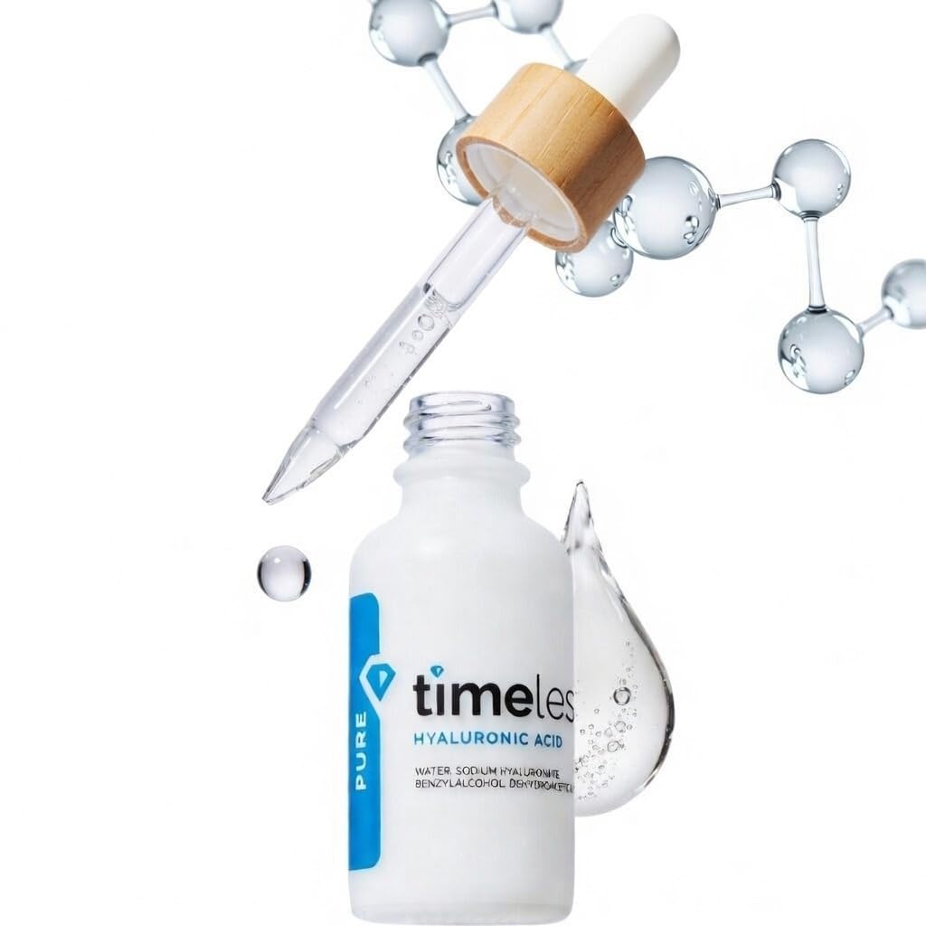 Timeless Skin Care Hyaluronic Acid 100% Pure Serum - Hydrating Face Serum for Personal Care - Fragrance-Free - Hyaluronic Acid - for Skin Care - 1 oz