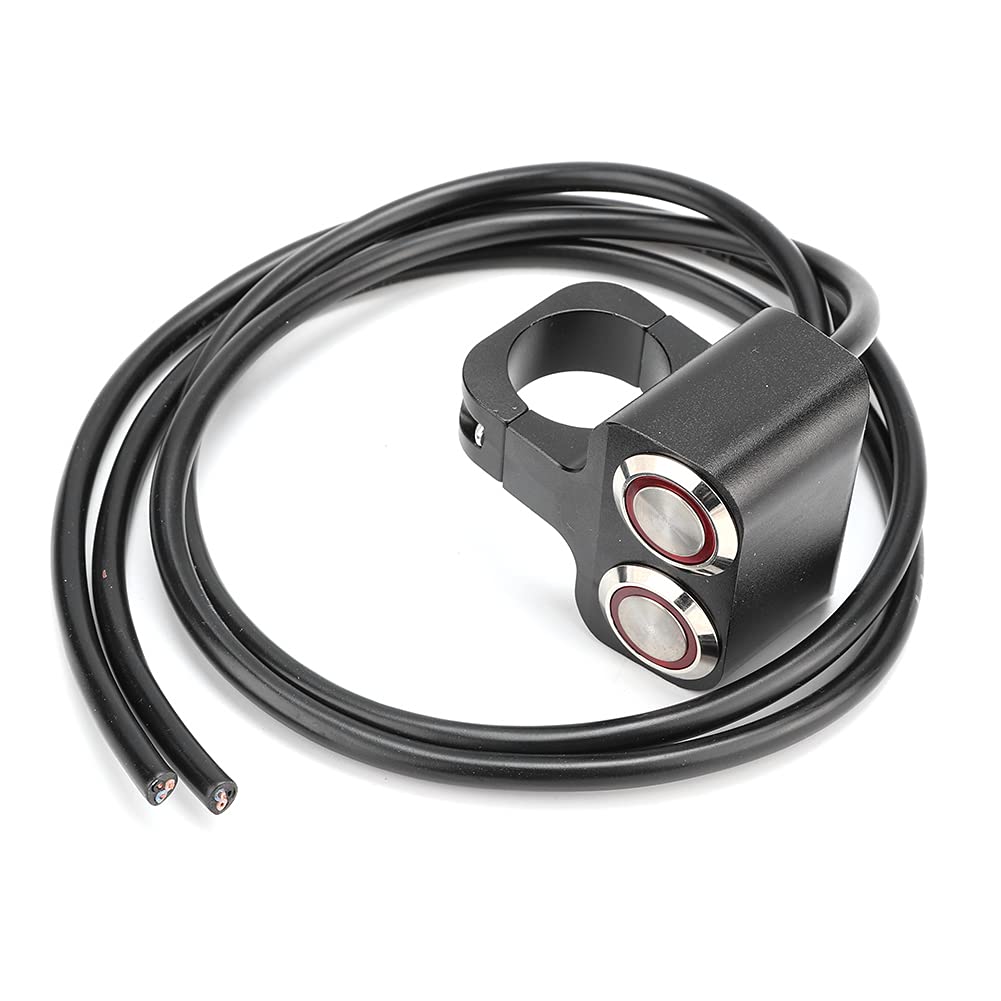 Interrupteur Double Guidon Moto 25Mm,Guidon Phare Double Interrupteur Spot Led Imperméable Motos Pièces De Modification 25Mm,Poignée De Moto