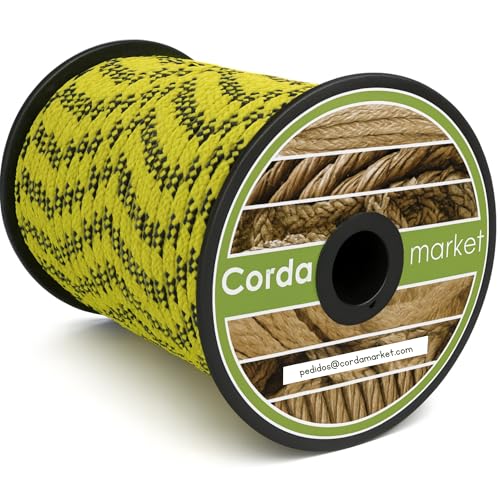 Corde drisse Mixte 8mm Jaune Fluo pour camping et jardin