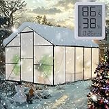 8×10FT Greenhouse for Outdoors, Large Walk in Greenhouse Kit and Garden Planting, Green Houses for Outside with Electronic Thermometers, Withstands Strong Wind or Snow to Protect Vegetables or Plants