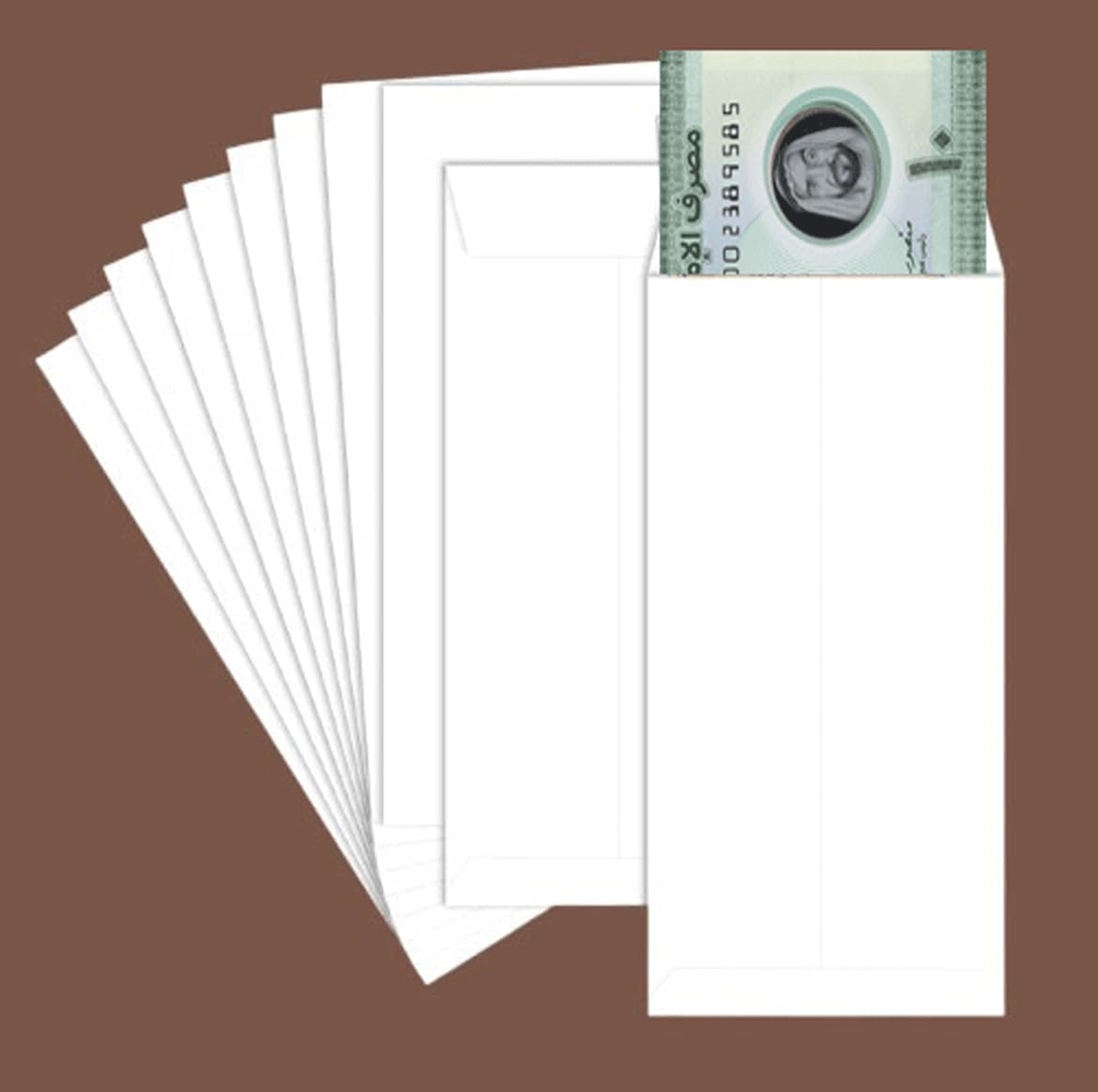 Premium White Envelopes 100Gsm 9"X4" (115mmX225mm) Pack of 50 Pieces-Peal & Seal