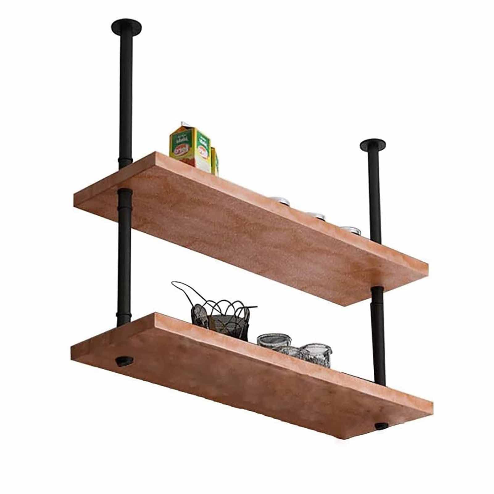 ヴィンテージ吊り下げ棚 Amazon.co.jp: 吊り下げワインラック - 天井フローティング棚