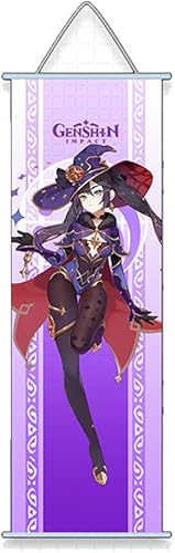 Genshin Impact Wall Scroll - Póster colgante de impacto Genshin - 30 x 10 pulgadas (Mona)