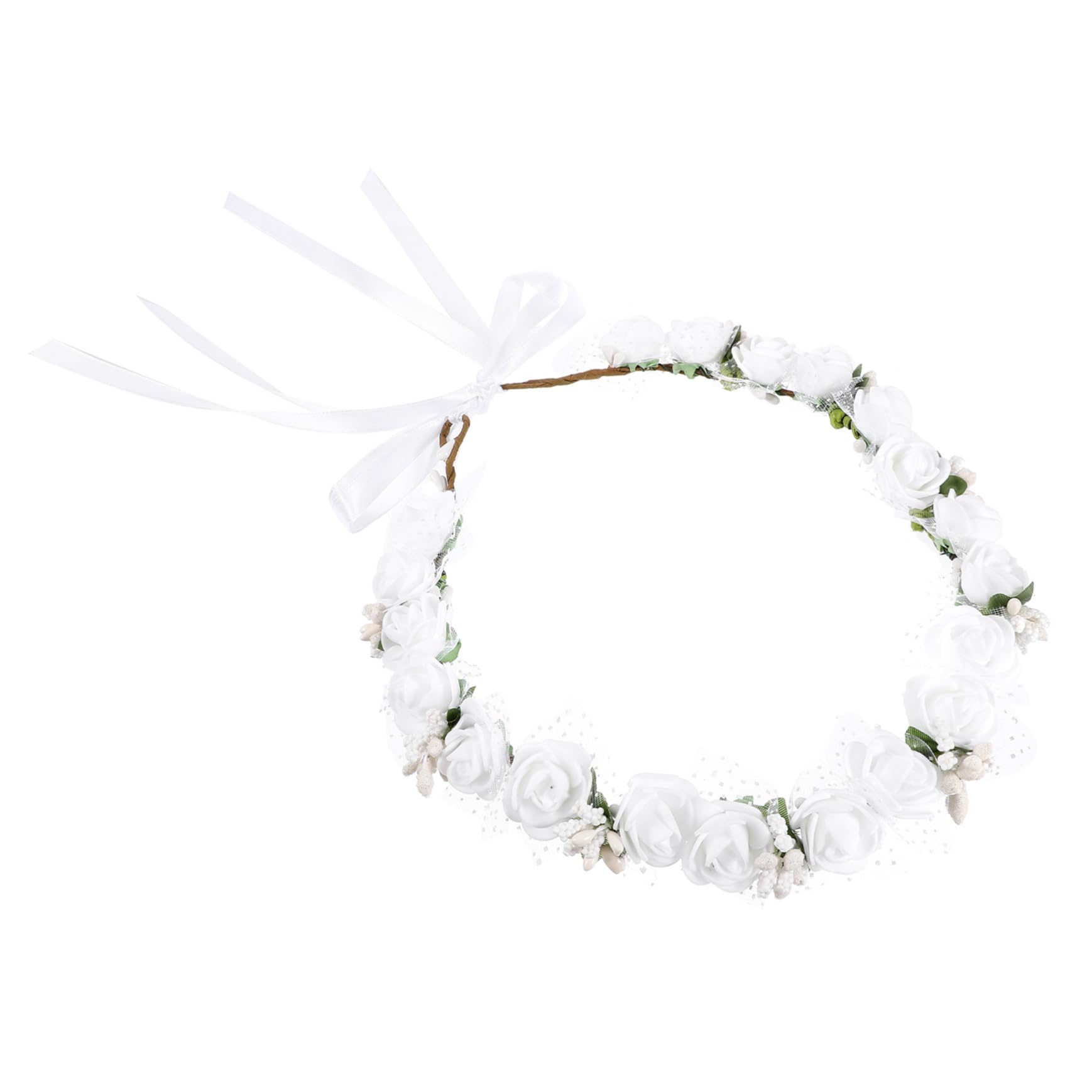 Healeved 5stücke Blumenkranz Haarschmuck Für Damen Elegantes Hochzeits-stirnband Mit Schaumrosen Und Perlen Für Braut Fotografie Und Besondere Anlässe Leicht Und Tragbar