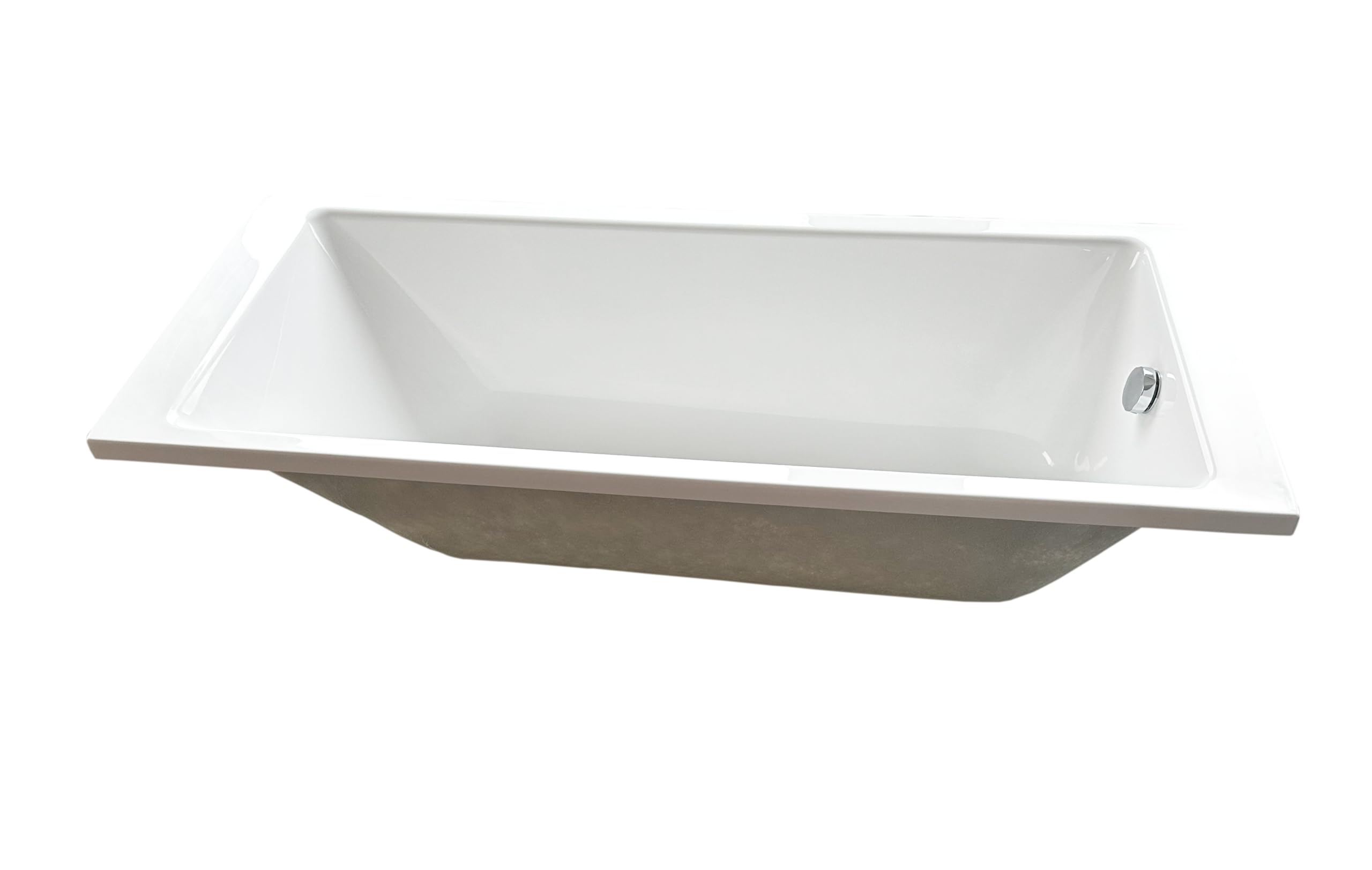 ECOLAM® wanna TAMI 140x70 cm prostokątna akrylowa biała nowoczesna elegancka wanna bezpośrednio od producenta w zestawie syfon silikon stelaż