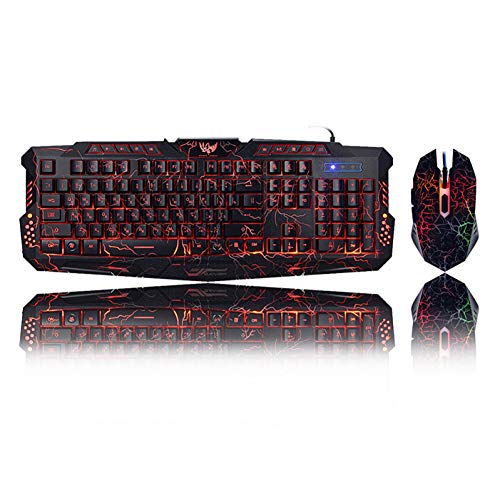 Image of Keyboard Gaming Keyboard Mouse Combos Purple Blue Red Breathing Led Backlight Usb Wired Keyboard for Pc