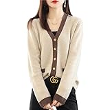 [MilaCorinna] カーディガン ニット レディース リブニット カーディガン長袖 セーター クマ刺繡 前開き 無地 トップス vネック セーター 女性 秋服 ゆったり フリーサイズ 可愛い オフィス 長袖 着痩せ カジュアル 通勤 春秋冬