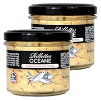 Liste des ingrédients : Poissons de mer fumés 50% (thon*, espadon*, marlin*, sel), saumon** cru 13%, œufs pasteurisés, crème pasteurisée AOP de Bresse (lait), huile d'olive, eau, jus de citron, chapelure (farine de blé, levure), sel, poivre. * Pêché ...
