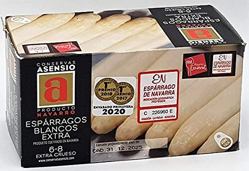 Espárragos blancos extra grueso - 6/8 piezas, 780 gramos