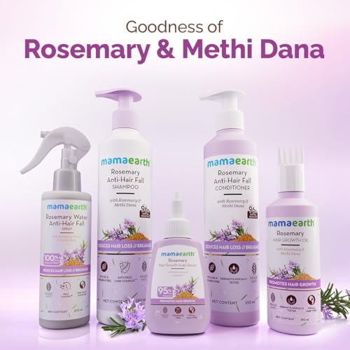 Image of Mamaearth Rosemary Anti-Hair Fall Shampoo With Rosemary & Methi Dana | For Reducing Hair Loss & Breakage | Up To 94% Stronger Hair* | Up To 93% Less Hair Fall | For Men & Women | 400 ml