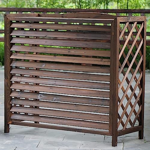 Protection extérieure en bois pour climatiseur central, cache-pompe à chaleur piscine 3 panneaux