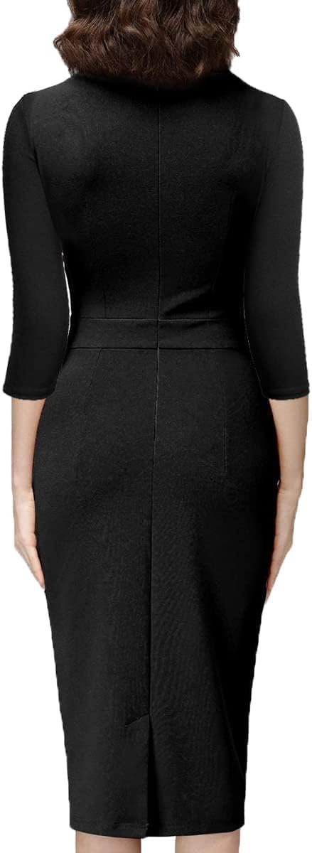 BLESSUME Catholic Church Women Stand Collar Clergy Mass Dress Business Formal Work Pencil Dress
