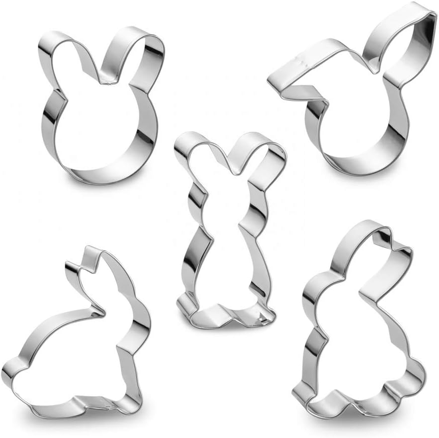 Easter Bunny Cookie Cutter Set 5 Pieces Different Shapes