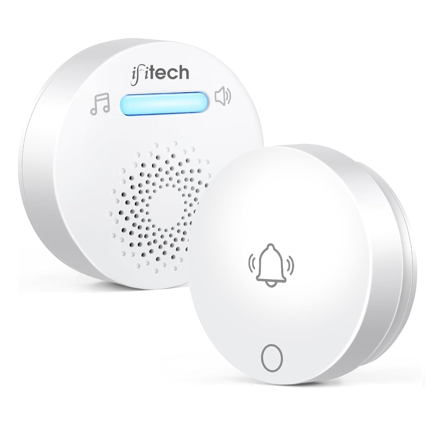IFITech Self Powered Wireless Doorbell for Home/Office | No Battery Required Kinetic Door Bell | 36 Ringtones, 8 Volume Levels | Up to 40ft Operating Range (1 Receiver + 1 Push Button)-image-26