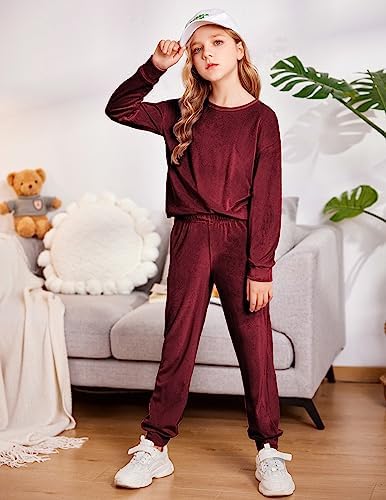 Arshiner Girls 2 Piece Outfits Kids Velour Sweatshirts & Sweatpants Casual Clothing Sets 3 51rgStSVSGL. AC