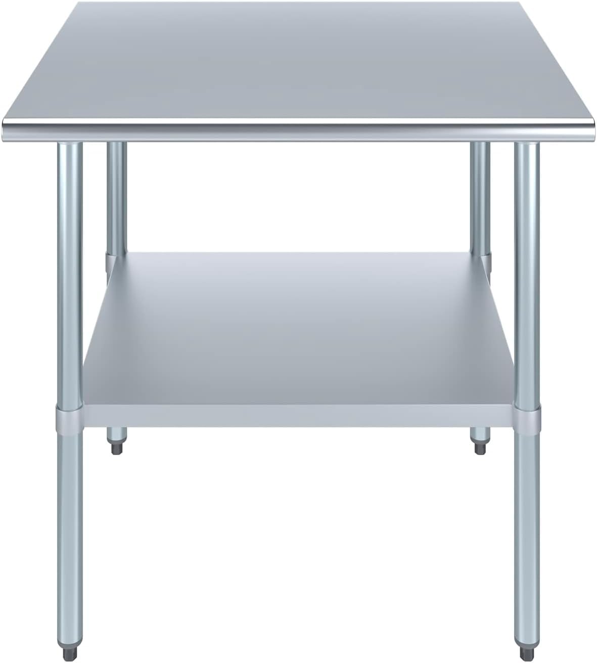 Express KitchQuip NSF Certified Heavy Duty Stainless Steel Prep Table for Home & Commercial Use with Galvanized Shelf, Legs, & Optional Wheels