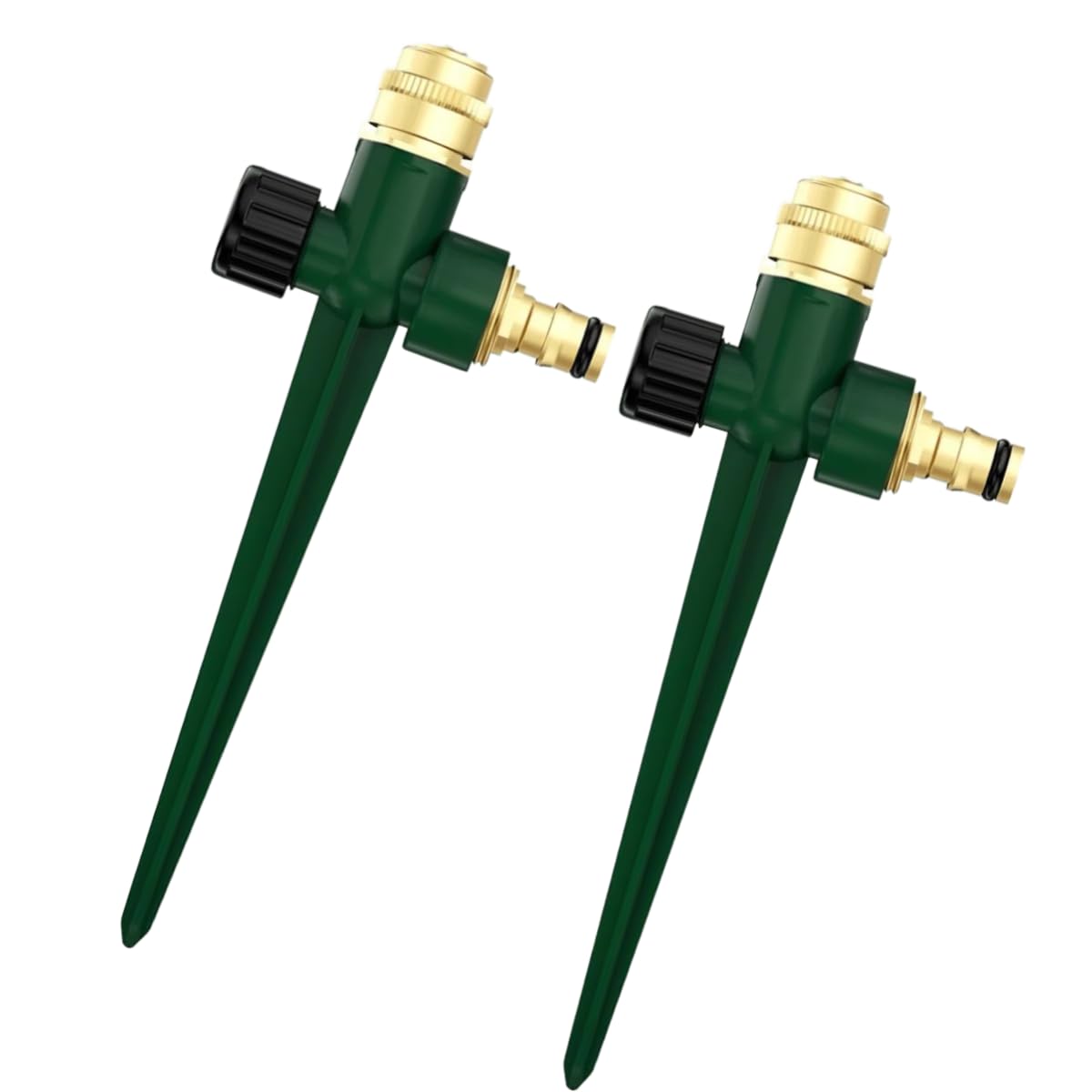 Metall-Rasensprinkler, automatischer Messingsprinkler mit Spike-Basis, 360° verstellbares Sprinklersystem für Gras, Terrasse, Garten, Bewässerung
