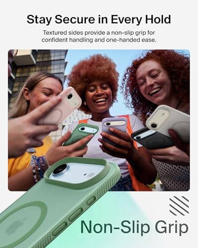 Image of Belkin Case for iPhone MagSafe Compatible - SheerForce Magnetic Phone Cover - Slim, Shockproof, Anti-Yellowing, Drop Protection - Sage