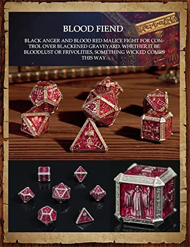 Image of DND Metal Dice Set D&D Polyhedral Dice Set with Gift Box Metal Box DND Dice Set Polyhedron Dice for Dungeons and Dragons MTG D&D RPG Table Games D4 D6 D8 D10 D12 D20 Role Playing Game