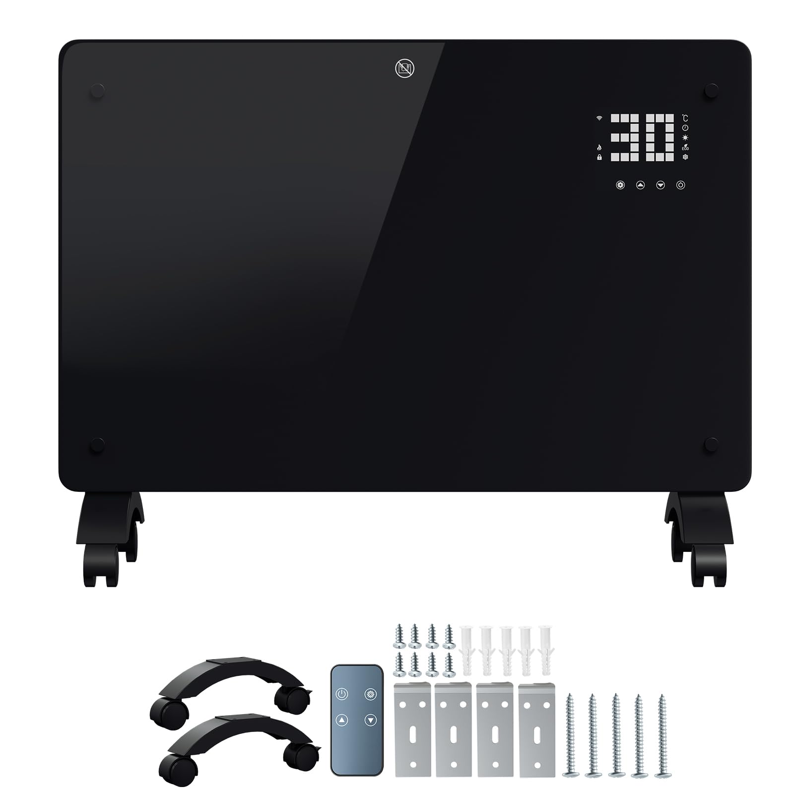 Calefacción eléctrica convector 2000 W, dispositivo de pared y de