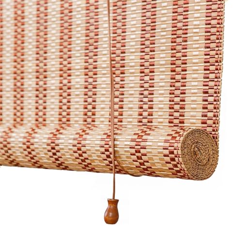 Persianas De Bambú Estor Bambu W 45-175cm, H 60-300cm Cortinas Bambu Exterior Estor Enrollable De Bambú para Pabellón Baño De Oficina(Carbonized Red)
