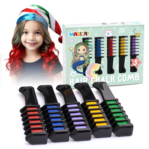 Magicat Premium haarkrijtset, 5 kleuren voor Halloween, kindvriendelijk en uitwasbaar, ideaal voor verjaardagen
