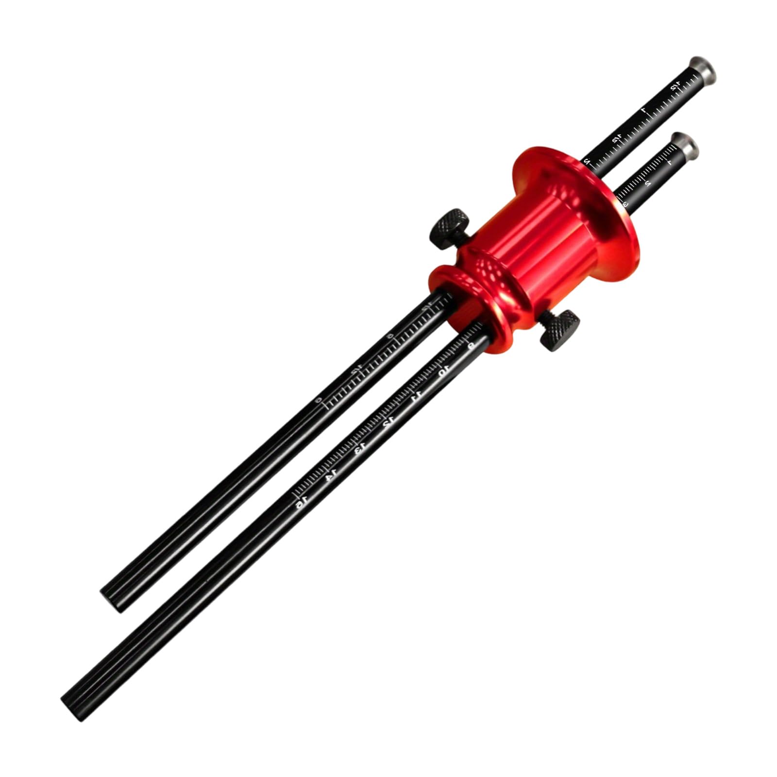 Buxuaaaa Red Anodized Aluminum Wood Scriber With Steel, Measurement For Cabinet Making & Joinery Tasks Professional Carpentry Layout Tool Marking Scriber With Steel Double Measurement Systems For Woodworking