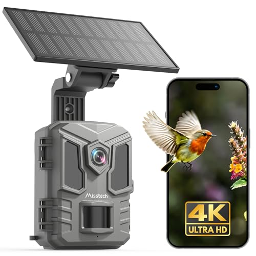 Misstech 4K UHD Solar Trail Camera, Outdoor Wildlife Cameras for...