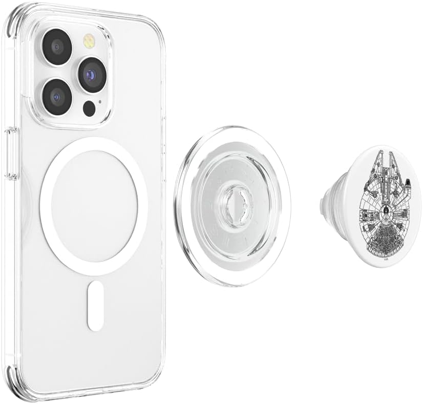 Star Wars Millennium Falcon Line Art Sketch PopSockets PopGrip for MagSafe