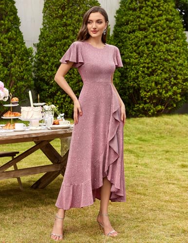 Image of BeryLove Womens Wedding Guest Dress Sequin Formal Dresses for Women | Stunning evening gowns for women suitable for prom homecoming bridesmaid and mother of the bride formal events