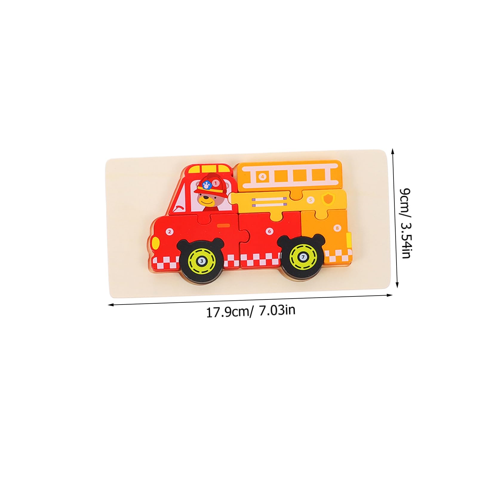 Puzzle 3d in Legno per Bambini, Set da 5, Cartoni Educativi | Bordi Lisci e Angoli Arrotondati, Aiuta la Coordinazione Occhio-mano, Design Stereoscopico