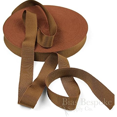 3 Yards of Vera 1'' Cotton & Viscose Petersham Grosgrain Ribbon, Pony Brown, Made in Italy Cover
