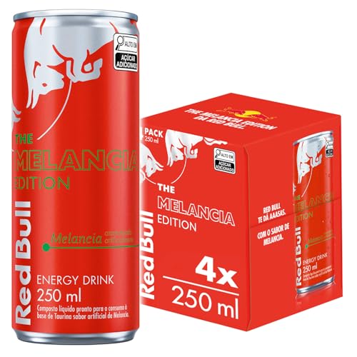 Pack de 4 Latas Red Bull Energético, Melancia, 250 ml